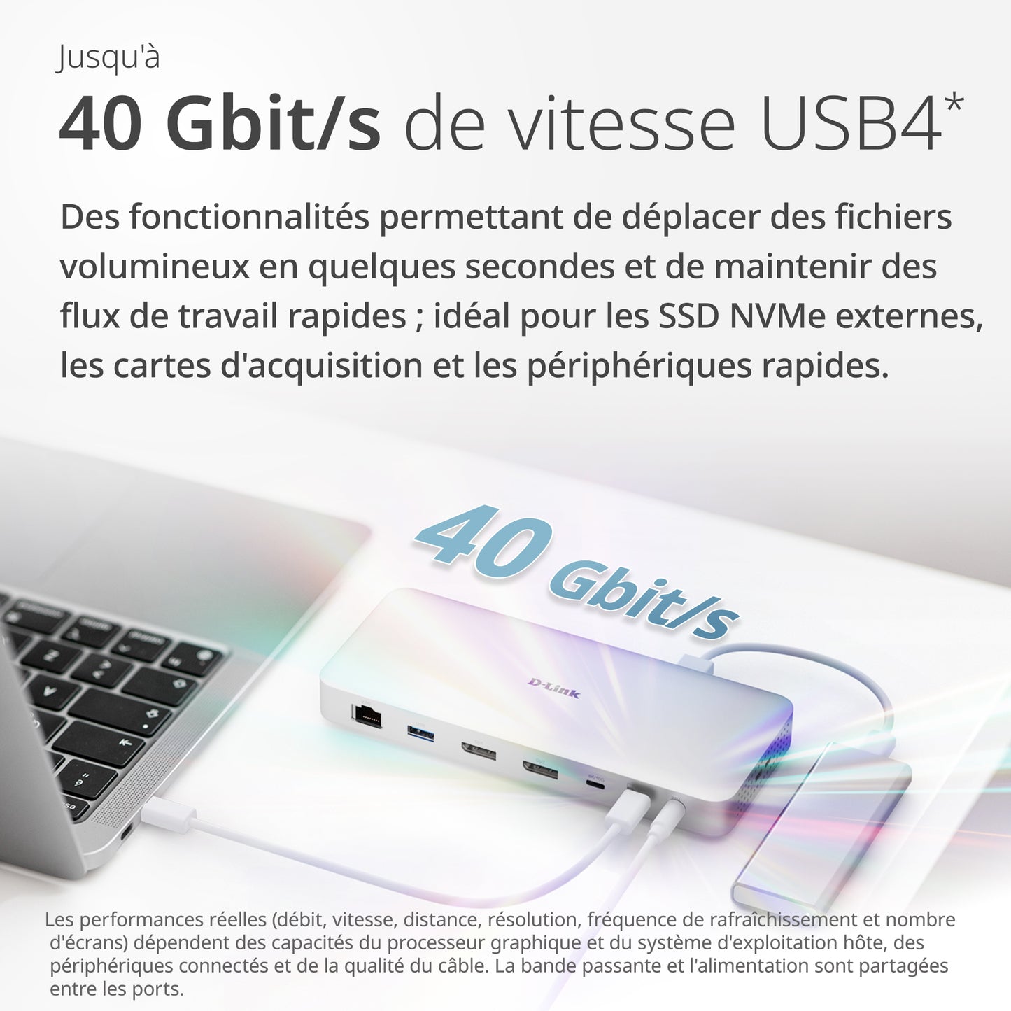 Station d'accueil USB 4 9 en 1 avec deux ports d'affichage 8K - DUF-901