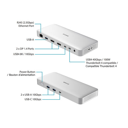 9-in-1 USB4 Docking Station with Dual 8K Display Ports - DUF-901