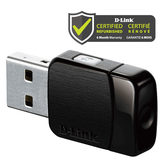 D-Link [Certified Refurbished] AC600 MU-MIMO Wi-Fi USB Adapter - DWA-171/RE