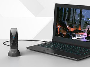 D-Link AQUILA PRO AI AX3000 Wi-Fi 6 Smart Mesh Router plus Wi-Fi 6 USB Adapter (DWA-X1850-B1-BB-CD)