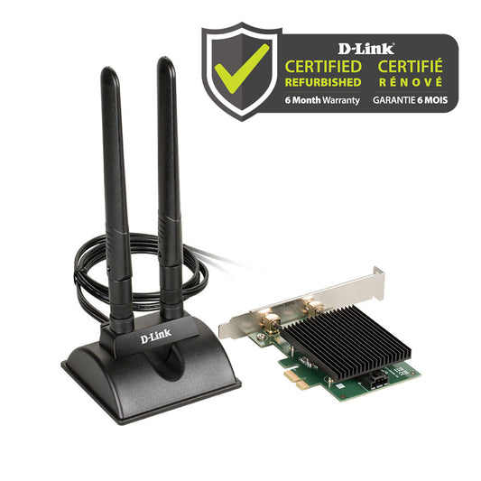 D-Link [Certified Refurbished] AX3000 Wi-Fi 6 PCle Adapter with Bluetooth 5.1 - DWA-X3000/RE