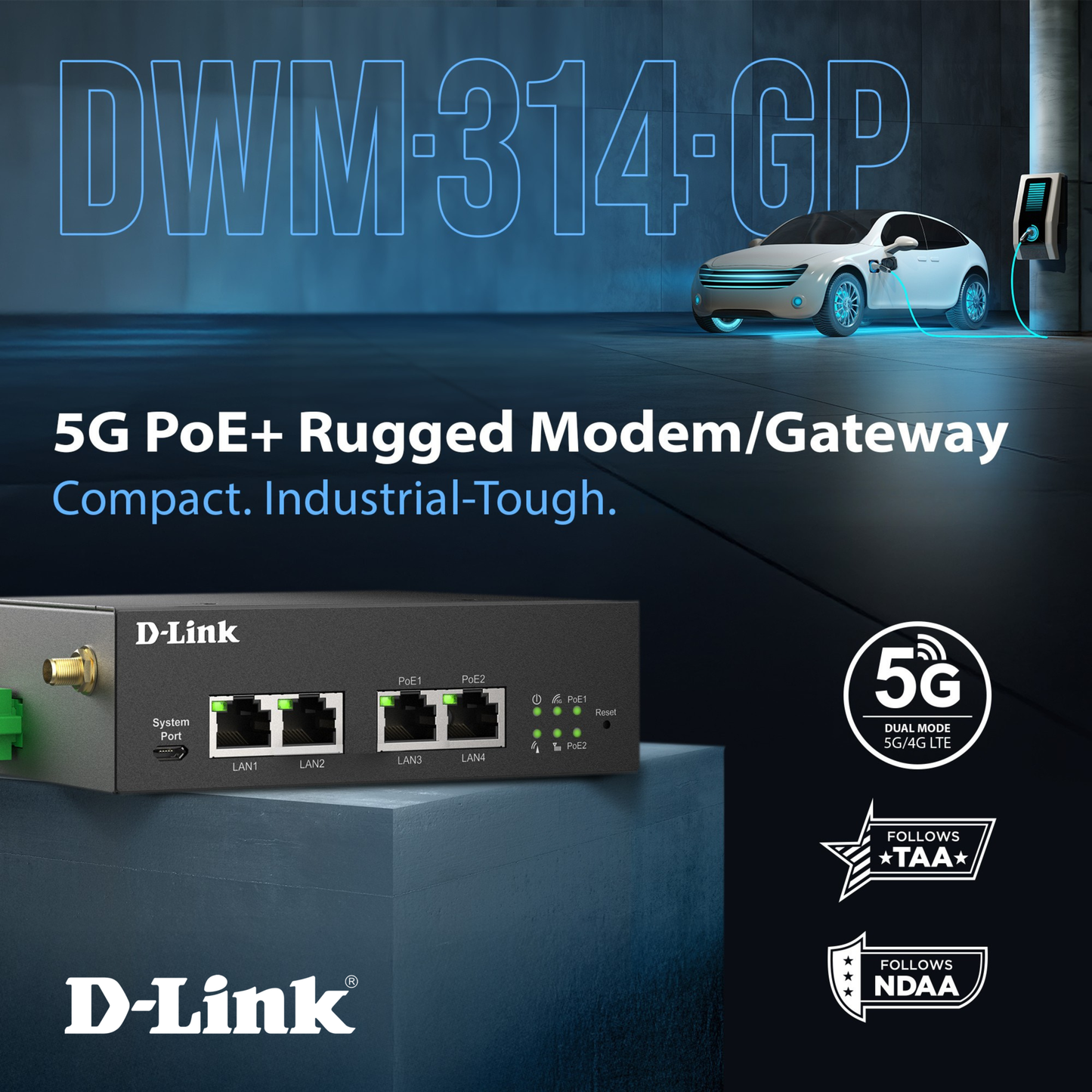 5G PoE Rugged Modem/Gateway - DWM-314-GP