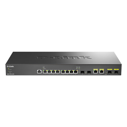 12-Port 10GBase-T Smart Managed Switch with 2 SFP+ and 2 Combo SFP+/10GbE - DXS-1210-12TC D-Link for Business