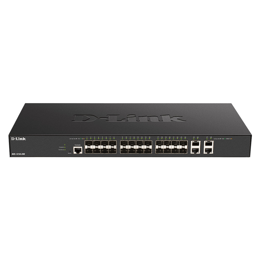 D-Link 24-Port SFP+ 10G Smart Managed Switch with 4 x 10GbE Ports - DXS-1210-28S