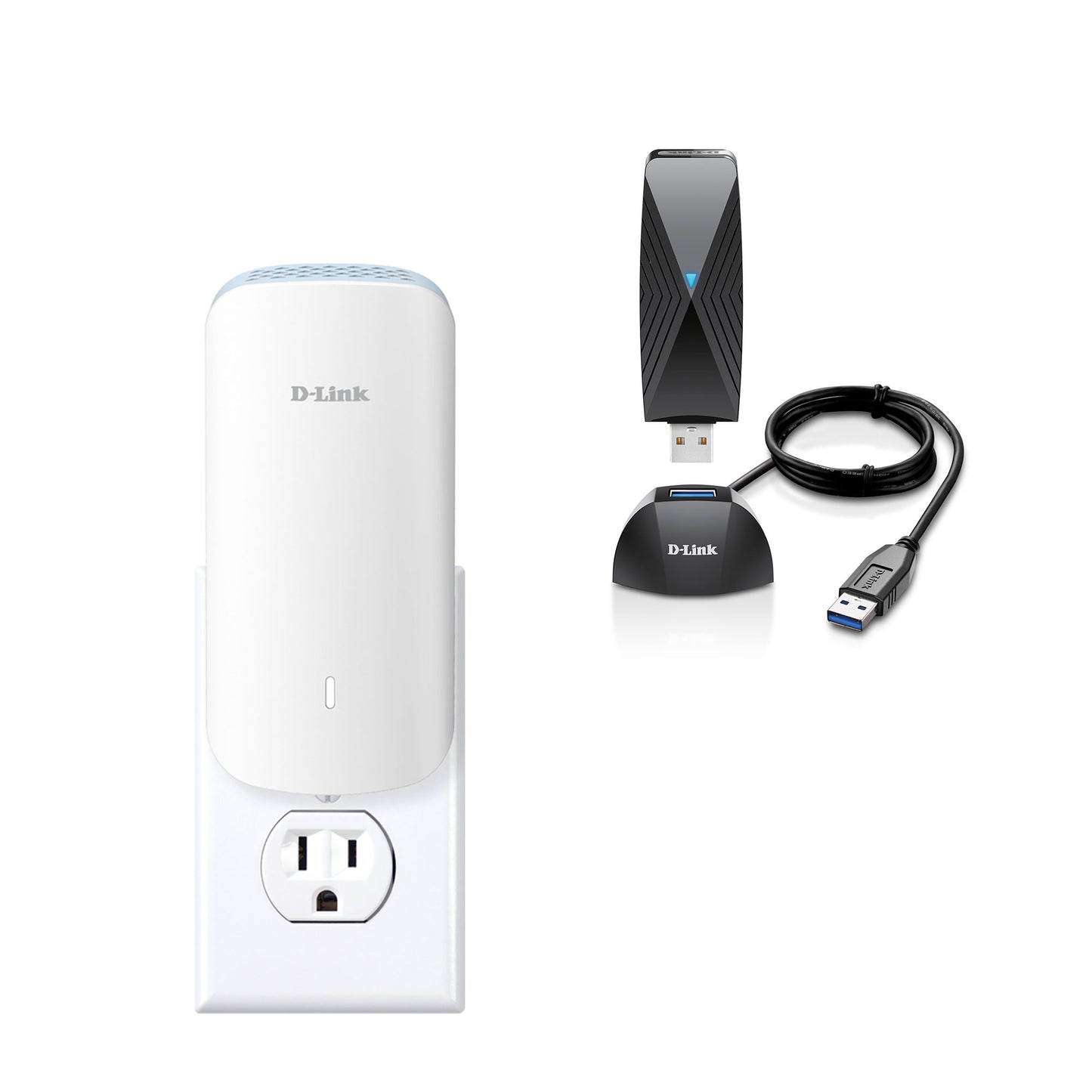 D-Link AQUILA PRO AI AX3000 Wi-Fi 6 Smart Mesh Extender (E30) + Wi-Fi 6 USB Adapter (DWA-X1850-B1-BB-CD)
