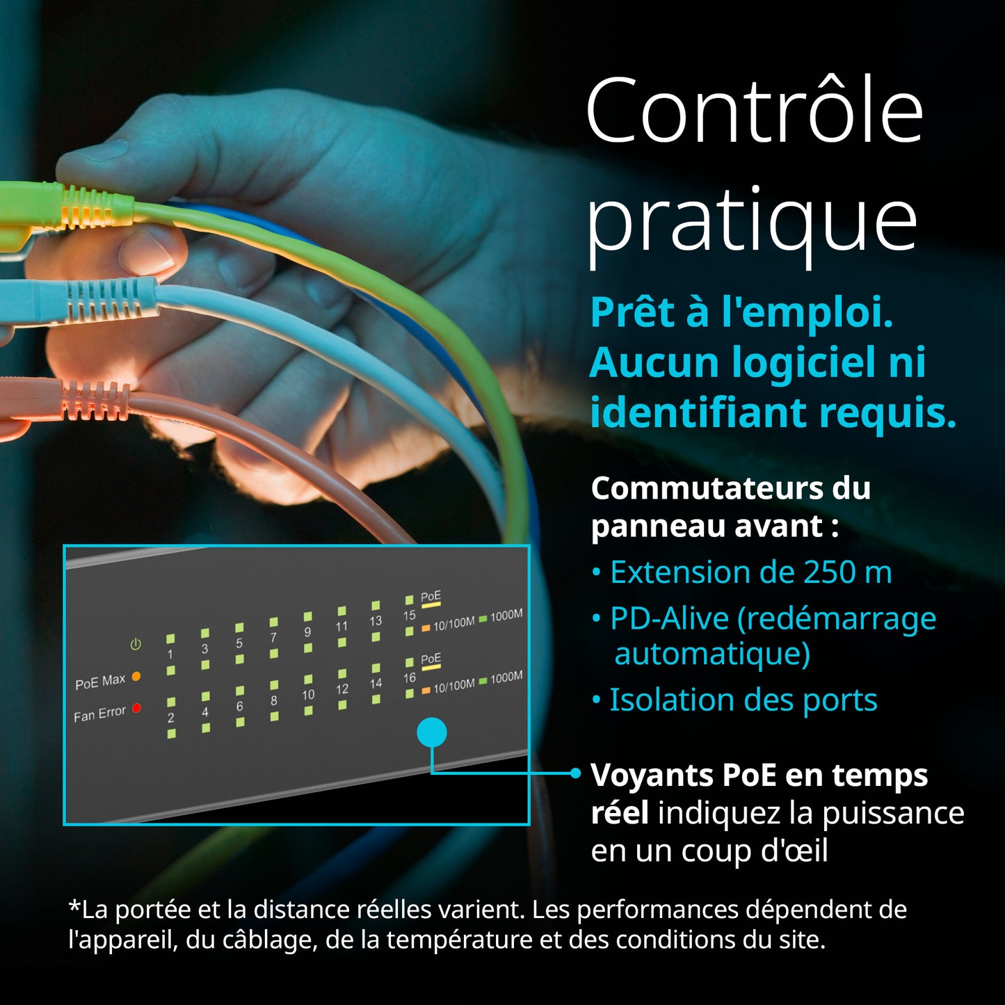 24-Port Gigabit PoE+ Unmanaged Switch with 2 SFP Ports - DGS-1026P
