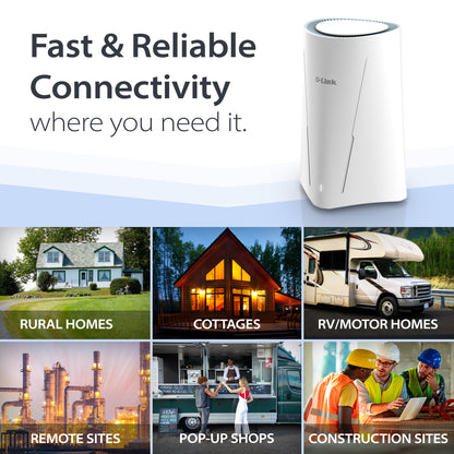 D-Link AX3000 5G NR Cellular Gateway WiFi 6 Router (G530) Optimized High-Gain Antennas | Dual-WAN Failover | Certified with PTCRB