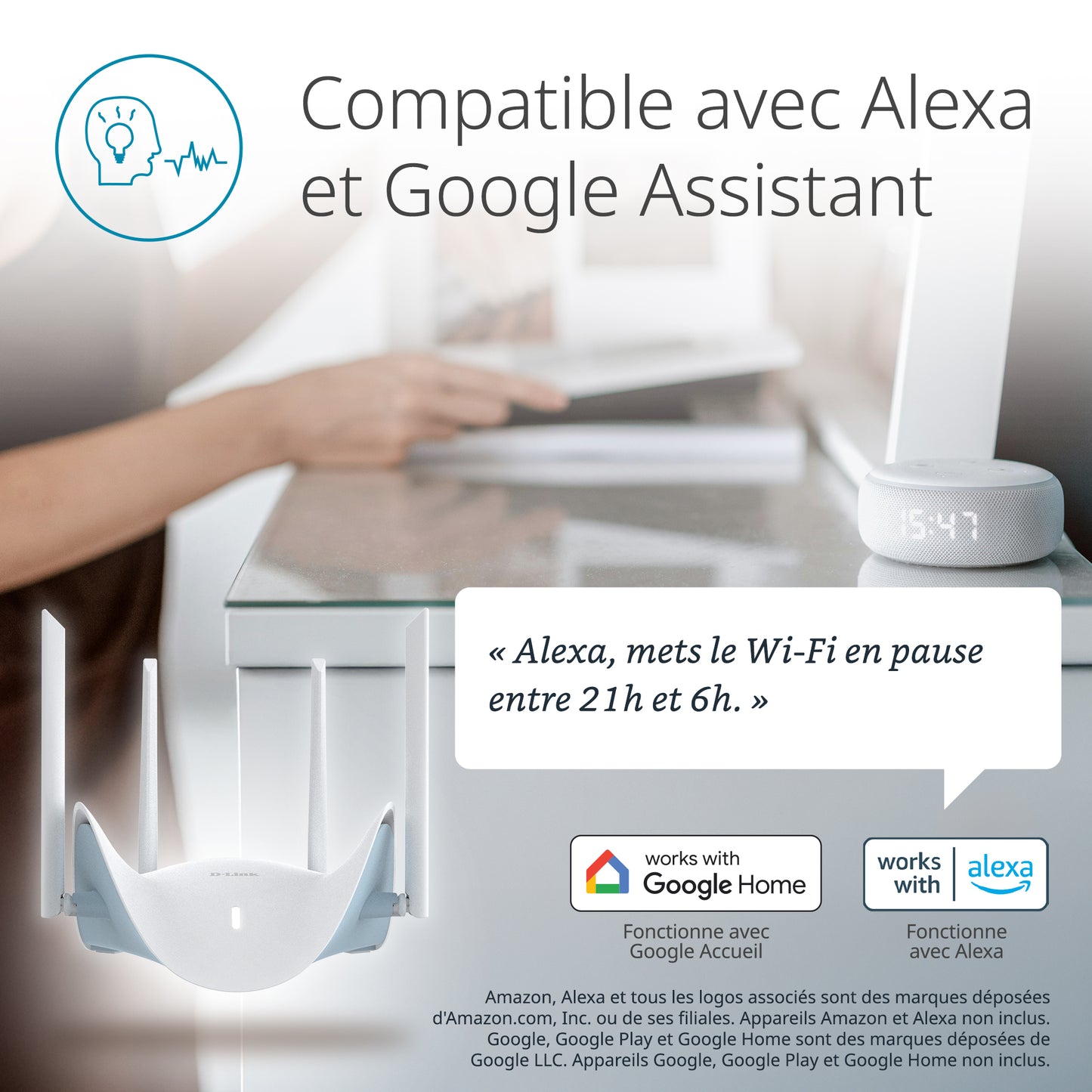 Routeur intelligent Wi-Fi 7 double bande D-Link BE3600 - 36 R