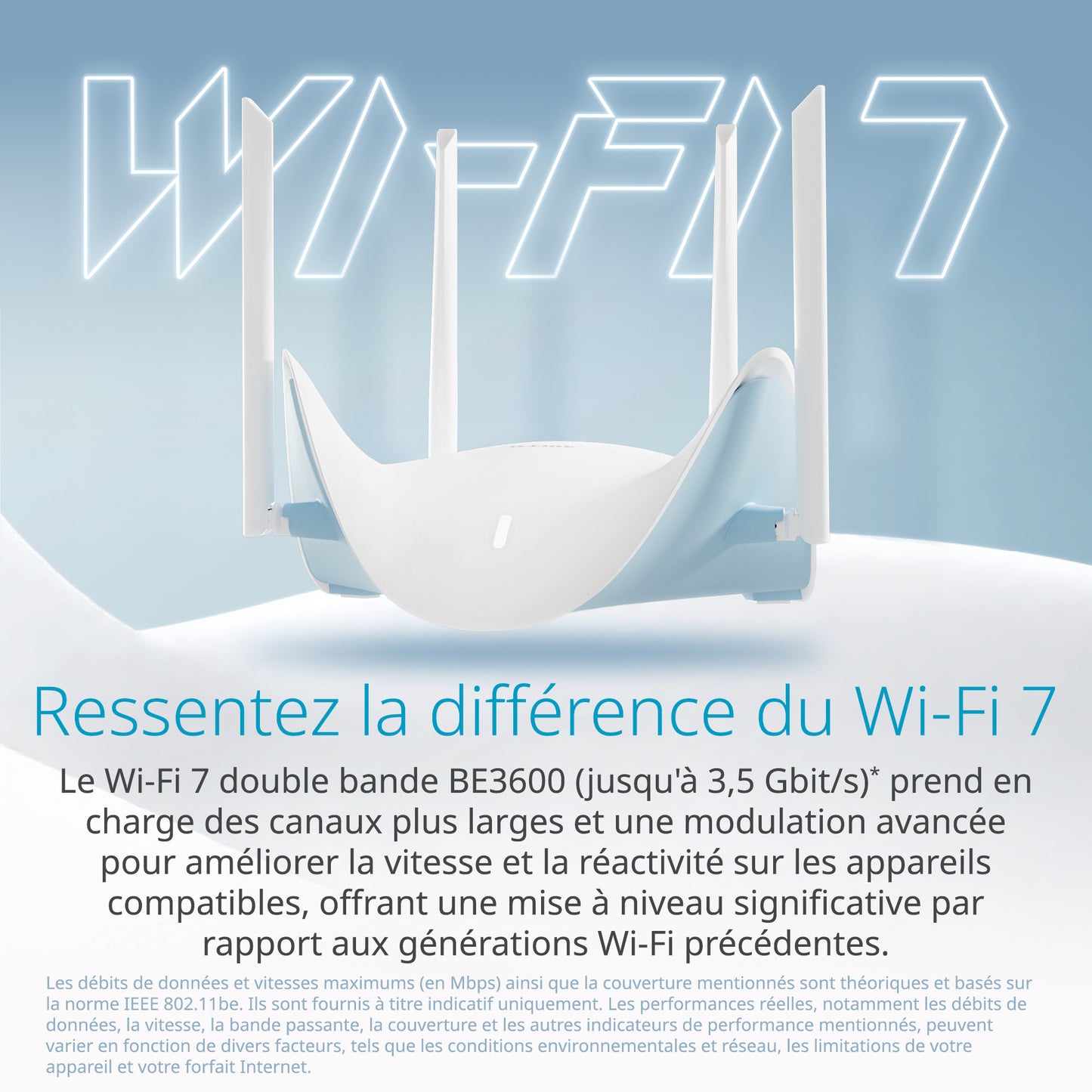 Routeur intelligent Wi-Fi 7 double bande D-Link BE3600 - 36 R