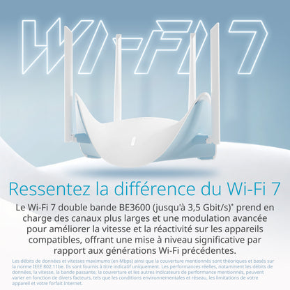 Routeur intelligent Wi-Fi 7 double bande D-Link BE3600 - 36 R