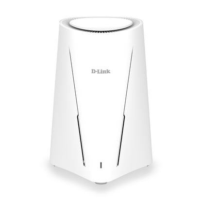 White D-Link router on a white background