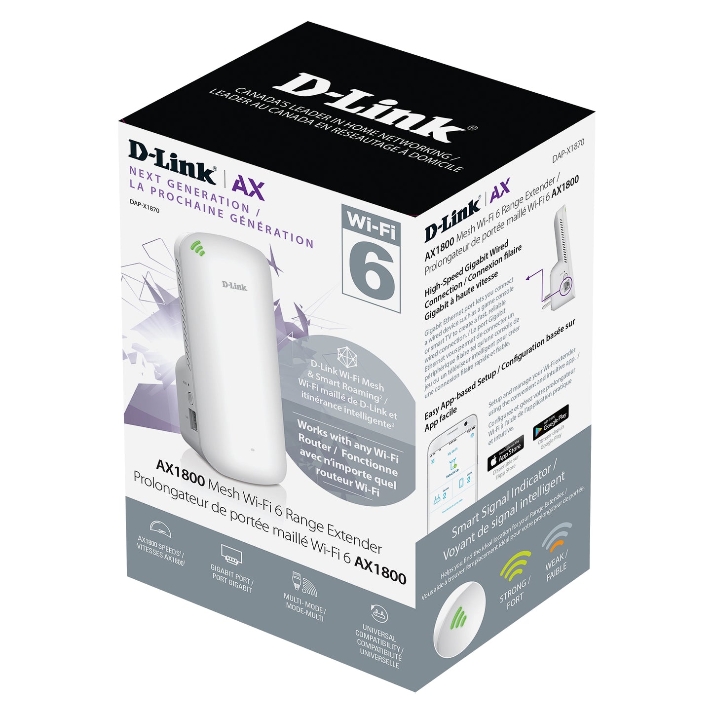 Exo AX | Prolongateur de portée Wi-Fi 6 maillé AX1800 de D-Link - DAP-X1870