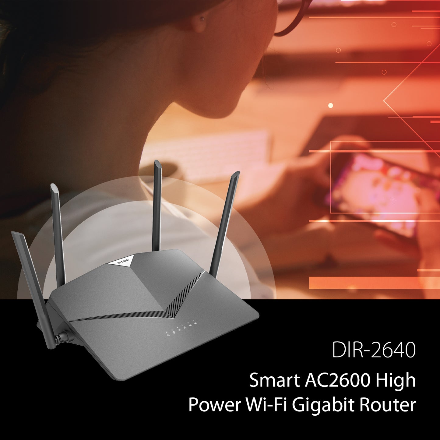 Smart AC2600 High Power Wi-Fi Gigabit Mesh Router - DIR-2640