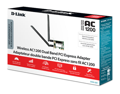 Wireless AC1200 Dual Band PCI Express Adapter - DWA-582